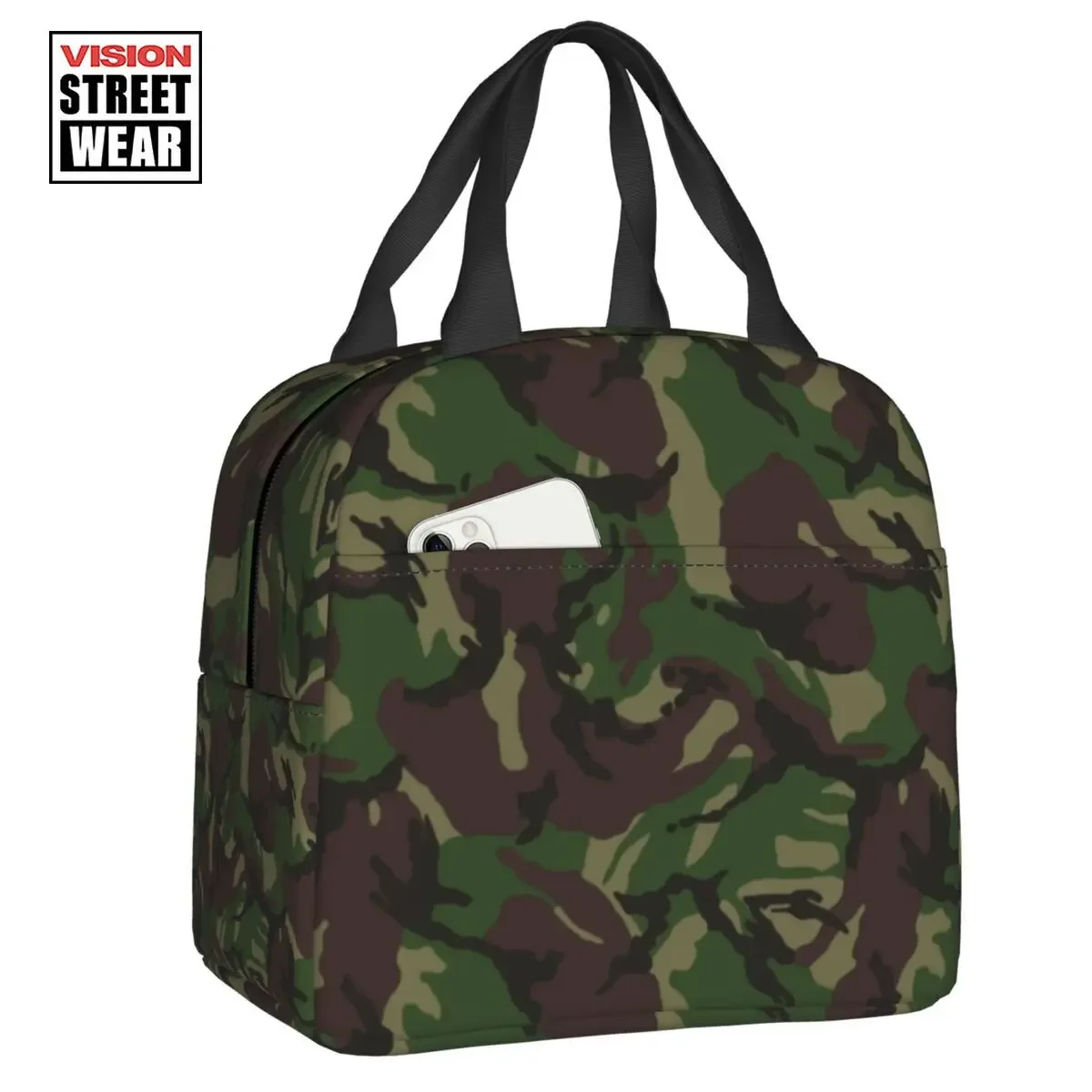 

2023 New British DPM Camo Insulated Lunch Bags Military Army Camouflage Cooler Thermal Food Lunch Box Outdoor Camping Travel