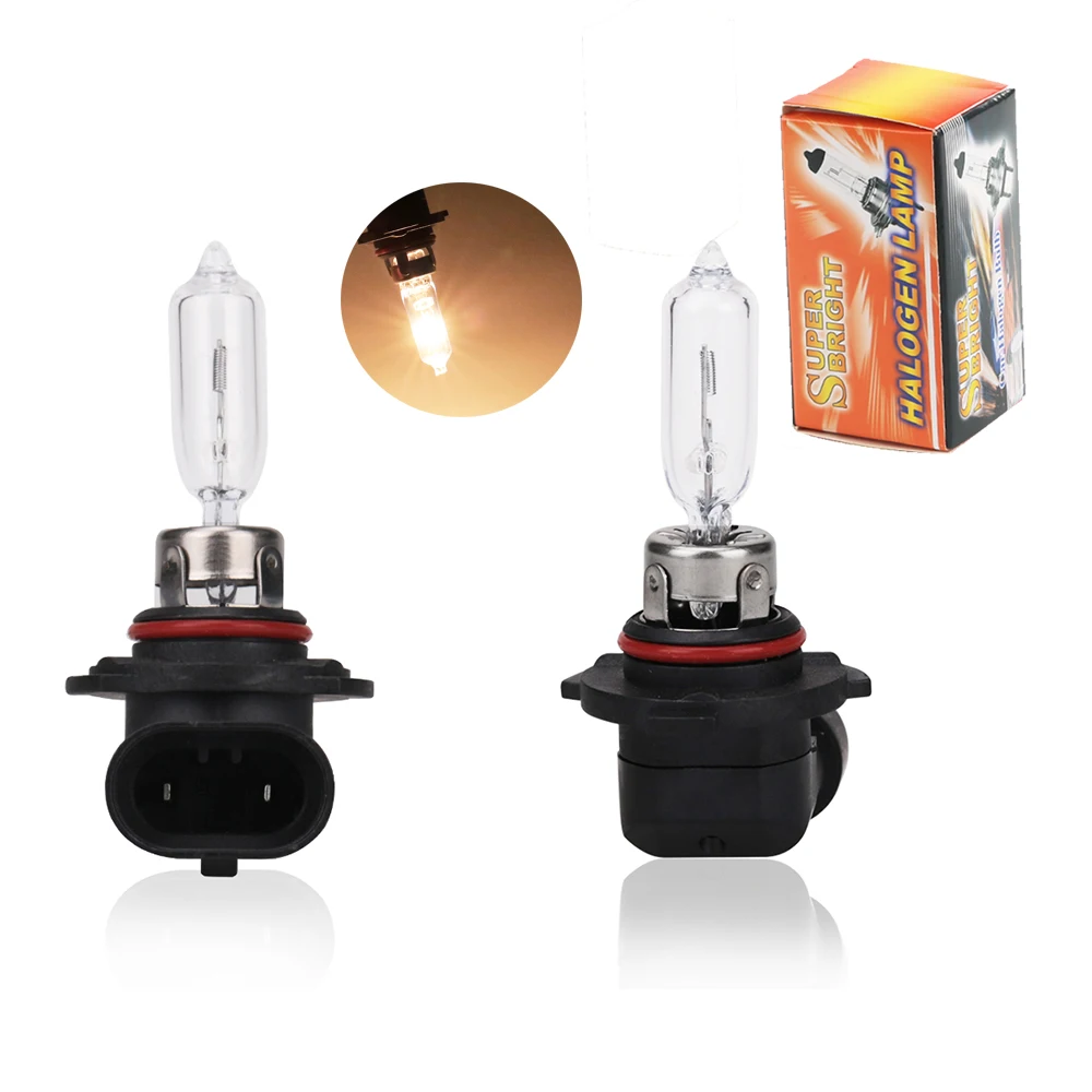 

2pcs 12v 65w HB3 9005 Auto Car Halogen Bulb 4300K Super White Quartz Glass Xenon Dark Blue Car Headlight Lamp Fog Lights