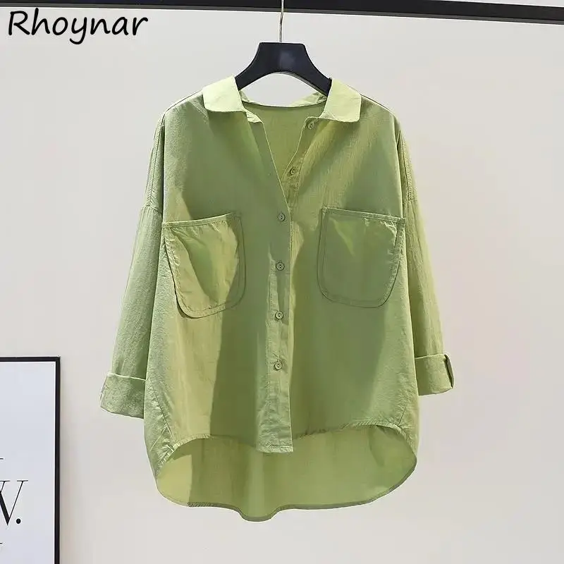 Shirt Women Casual Simple All-match Cozy Pockets Camisas De Mujer Solid Trendy New Design Fashion Turn-down Collar Spring Korean
Shirt Women Casual Simple All-match Cozy Pockets Camisas De Mujer Solid Trendy New Design Fashion Turn-down Collar Spring Korean