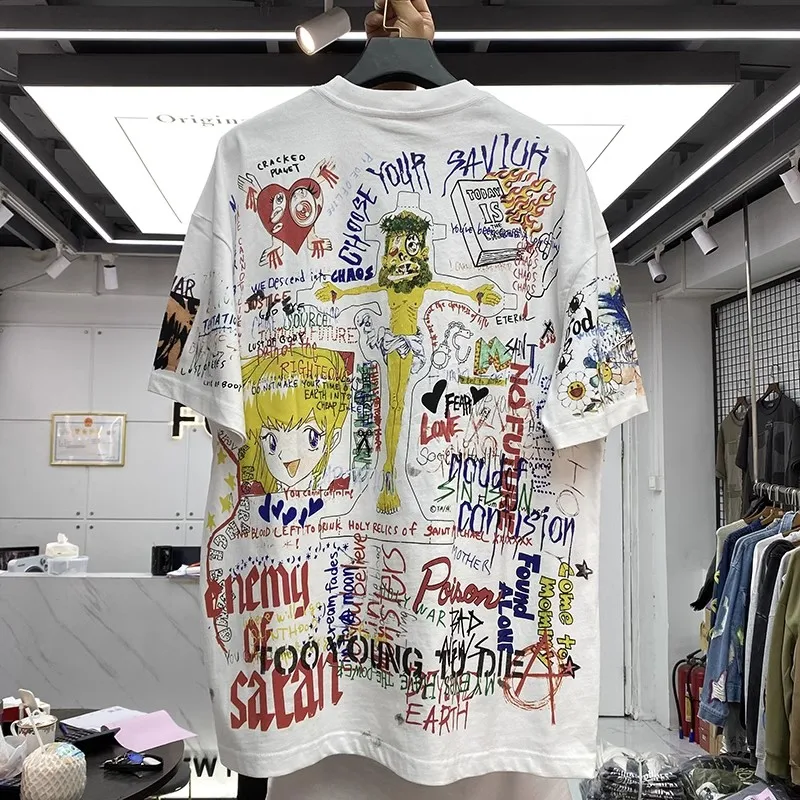 23SS Round Neck Oversize Saint Michael T-Shirt Best Quality Kanye West Hand Drawn Graffiti T Shirt Tops Tee
23SS Round Neck Oversize Saint Michael T-Shirt Best Quality Kanye West Hand Drawn Graffiti T Shirt Tops Tee