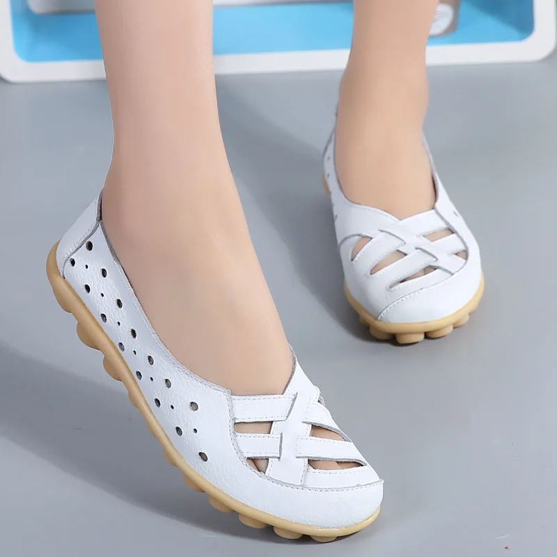 2023 Genuine Leather Women Ballet Flats Summer Casual Hollow out Women's Shoes Woman Loafers Leather Retro Nurse Shoes white red
2023 Genuine Leather Women Ballet Flats Summer Casual Hollow out Women's Shoes Woman Loafers Leather Retro Nurse Shoes white red