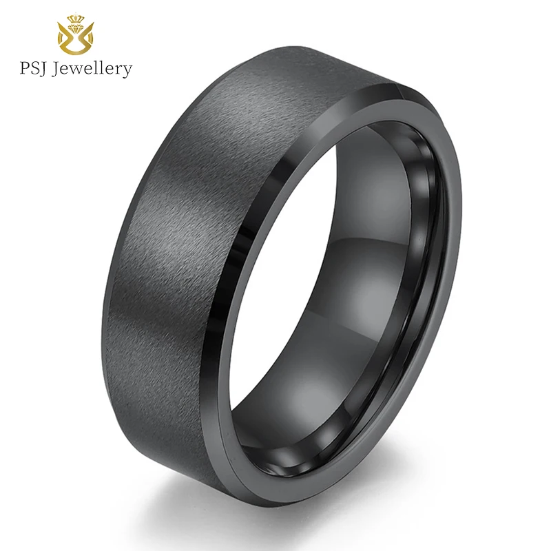 PSJ Fashion Jewelry Minimalist Wedding Band 6MM 8MM 10MM Matte Black Tungsten Carbide Rings for Men
PSJ Fashion Jewelry Minimalist Wedding Band 6MM 8MM 10MM Matte Black Tungsten Carbide Rings for Men