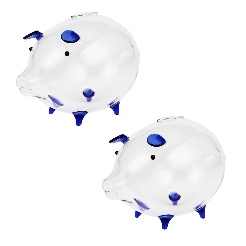 2X Pig Piggy Bank Money Boxes Coin Saving Box Cute Transparent Glass Souvenir Birthday Gift For Children Kids-Blue
2X Pig Piggy Bank Money Boxes Coin Saving Box Cute Transparent Glass Souvenir Birthday Gift For Children Kids-Blue