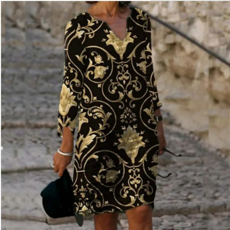 2024 New Color Matching Printed V-neck Wide Abstract Retro Art round-Neck Half-Length Sleeve Dress
2024 New Color Matching Printed V-neck Wide Abstract Retro Art round-Neck Half-Length Sleeve Dress