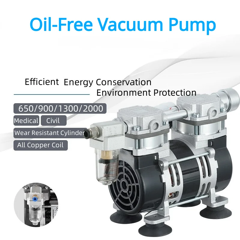 220V Small Oil-Free Silent Vacuum Pump Pumping Laboratory Vacuum Pump Negative Pressure Air Pump Industrial Use 
220V Small Oil-Free Silent Vacuum Pump Pumping Laboratory Vacuum Pump Negative Pressure Air Pump Industrial Use