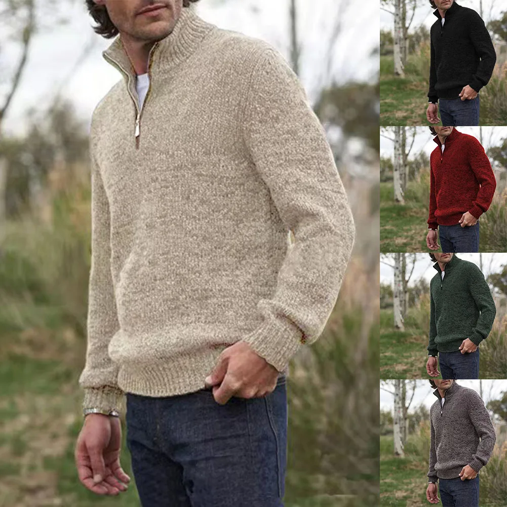 Men Lapel Zip V-Neck Long Sleeve Sweater Jumper Top Knitwear Pullovers Winter Autumn Warm Sweaters Slim Fit Casual Tops
Men Lapel Zip V-Neck Long Sleeve Sweater Jumper Top Knitwear Pullovers Winter Autumn Warm Sweaters Slim Fit Casual Tops