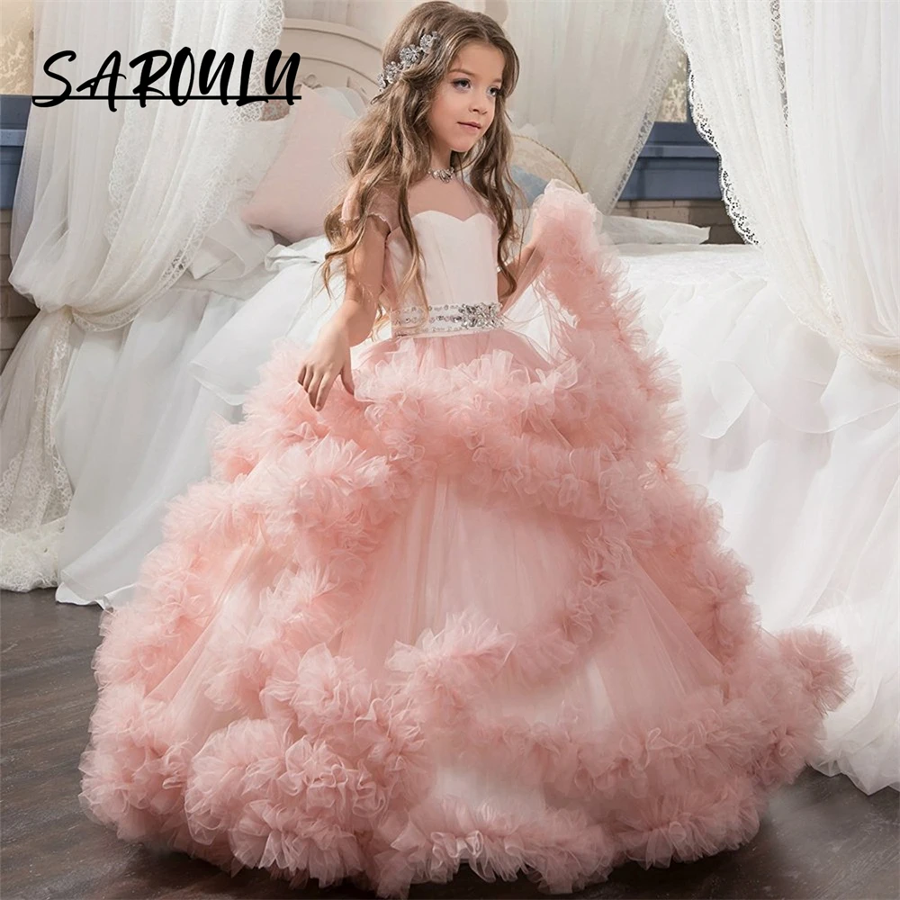 Fluffy Cute Ball Gown For Girls Short Sleeves Bow Tulle Children Formal Dresses Wedding Guest Gowns
Fluffy Cute Ball Gown For Girls Short Sleeves Bow Tulle Children Formal Dresses Wedding Guest Gowns