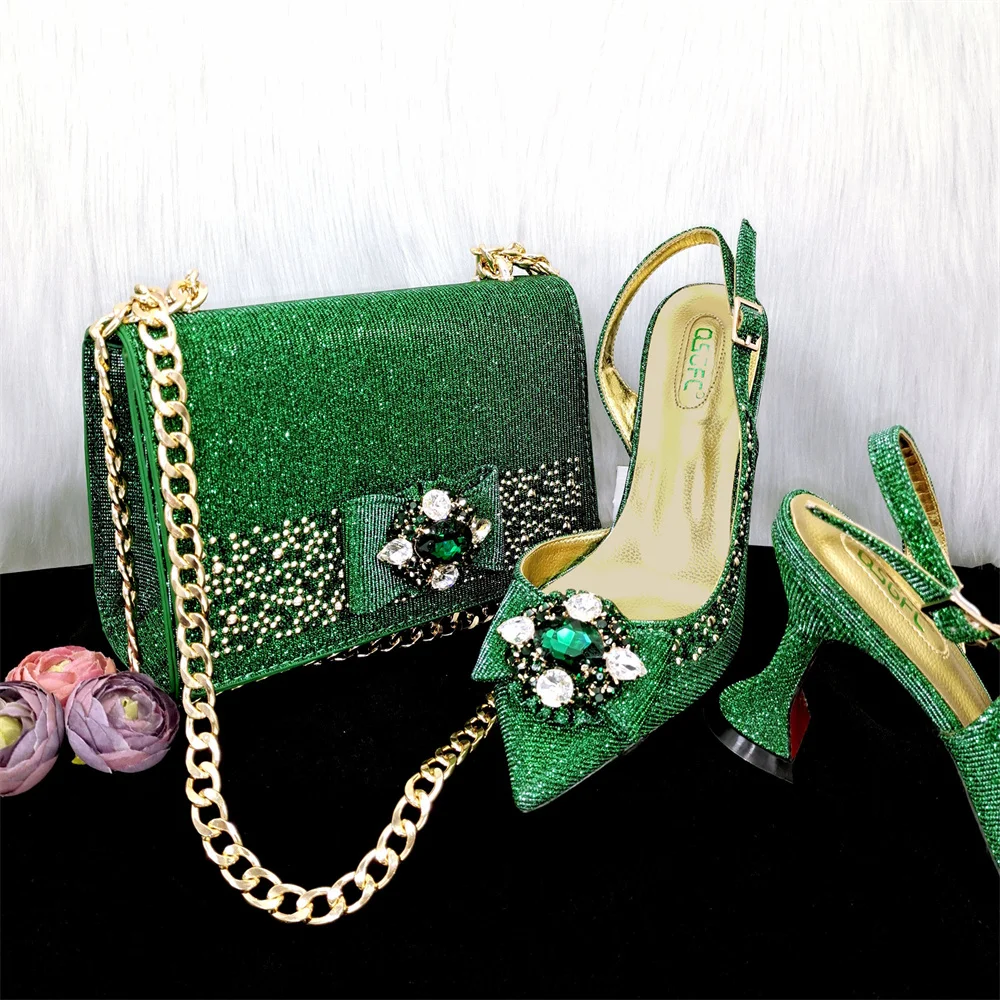 2023 Special Arrivals New Design Nigerian Women Shoes and Bag Set in Green Color High Quality Sandals with Platform for Party
2023 Special Arrivals New Design Nigerian Women Shoes and Bag Set in Green Color High Quality Sandals with Platform for Party