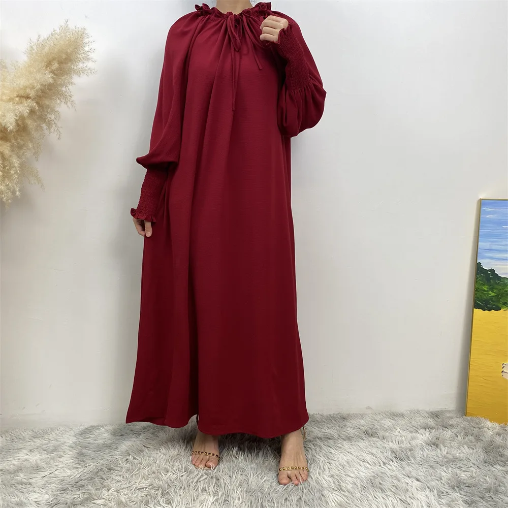 

Modest Casual Prayer Abaya Muslim Women Long Sleeve Maxi Dress Turkey Dubai Eid Ramadan Kaftan Arab Robe Islamic Femme Jalabiya