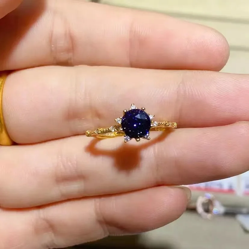 Natural blue sandstone ring, color variation and color, 925 silver engagement latest
Natural blue sandstone ring, color variation and color, 925 silver engagement latest