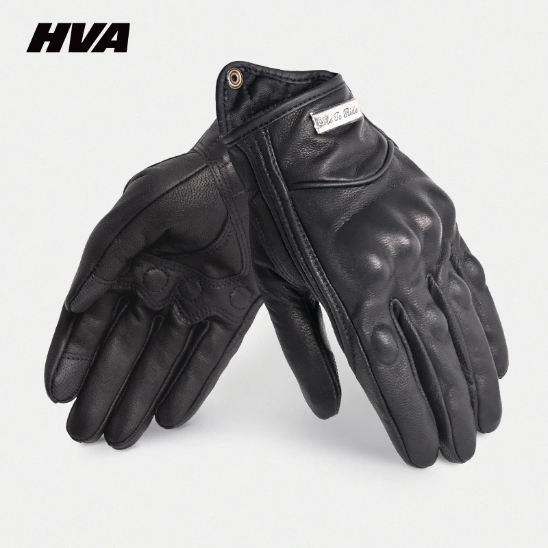 

Motorcycle Gloves Summer Leather Motocross Glove Men Women Retro Biker Cycling Motorcyclist Protected Goatskin Mtb Cycling Glove