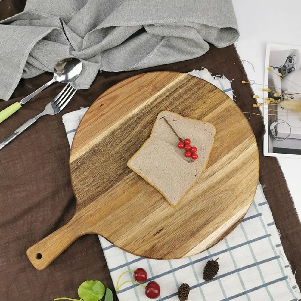 Wood Wood Round Cutting Board Western Food Plate Round with Handle Cutting Serving Board Pizza Paddle Home
Wood Wood Round Cutting Board Western Food Plate Round with Handle Cutting Serving Board Pizza Paddle Home
