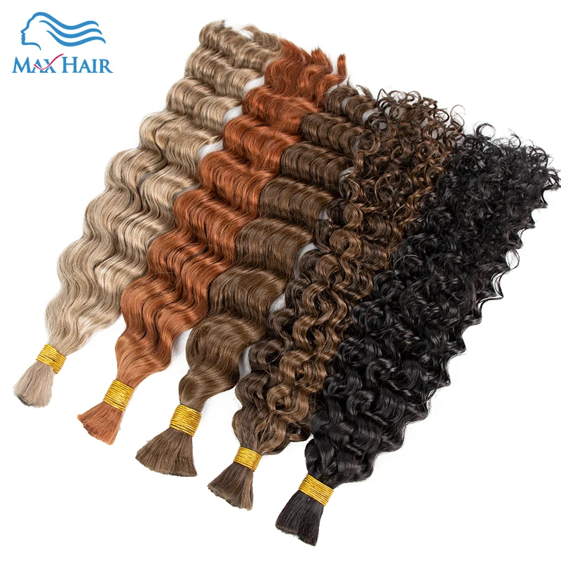 

Real Virgin Curly Human Hair Bulk Extension 613 Blonde Hair Bulk Weaving For Braiding Unprocessed No Weft Deep Wave Hair Bundles