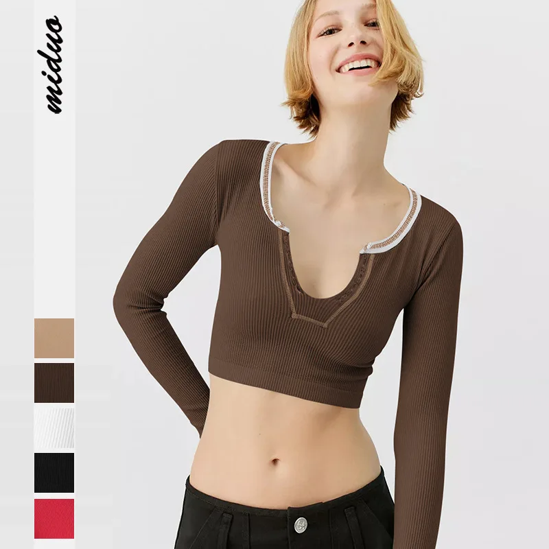High Quality Summer Womens Off Shoulder Crop Tops Long Sleeve Tee Top Round Neck Slim Solid ColorT-Shirts Casual Tops Streetwear
High Quality Summer Womens Off Shoulder Crop Tops Long Sleeve Tee Top Round Neck Slim Solid ColorT-Shirts Casual Tops Streetwear