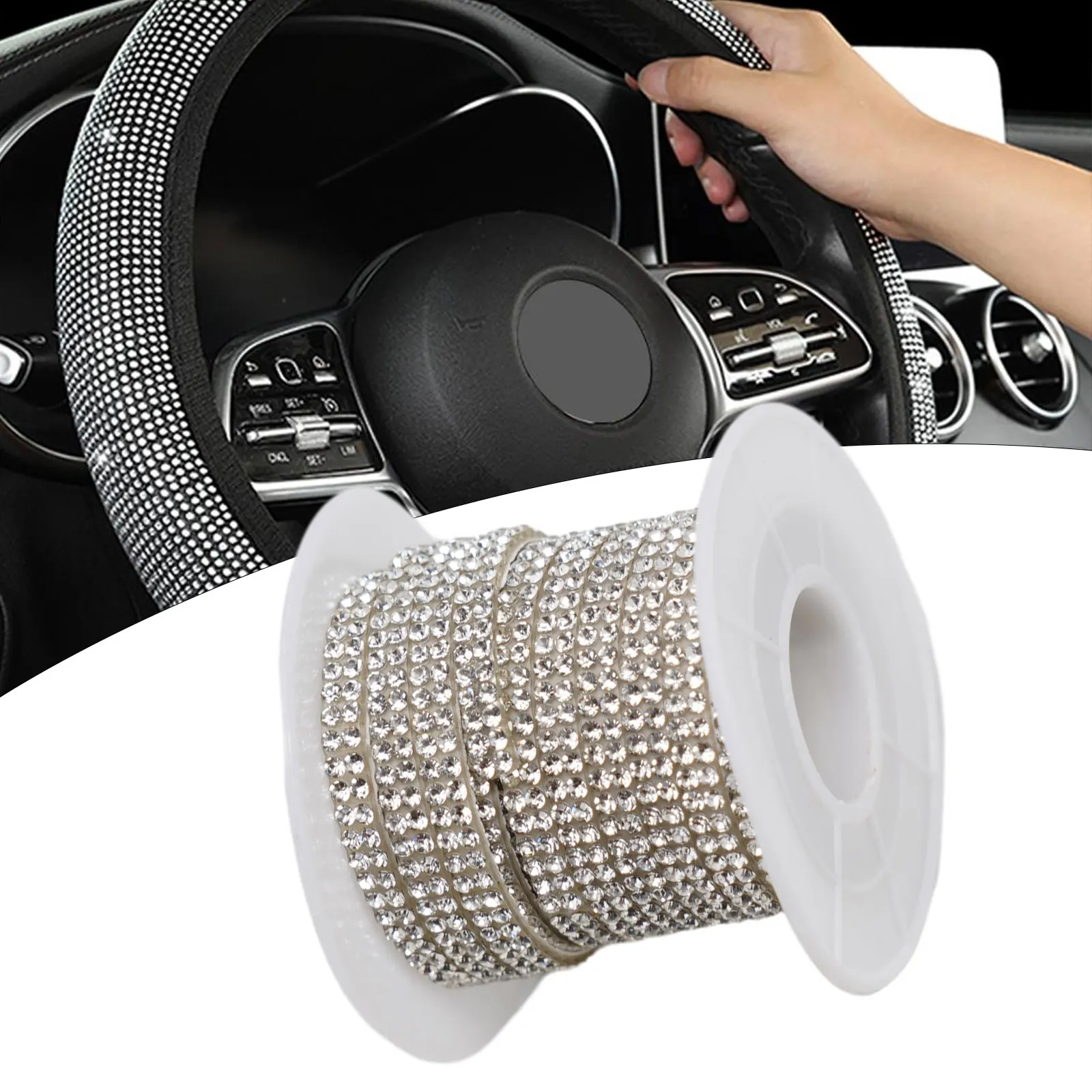New Practical Durable Rhinestones Crystal Sticker Diamond Ribbon Elastic Flexible 1 Roll 4.5 Meters Auto Parts
New Practical Durable Rhinestones Crystal Sticker Diamond Ribbon Elastic Flexible 1 Roll 4.5 Meters Auto Parts