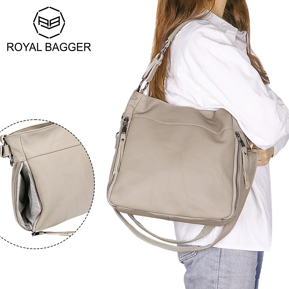 

Royal Bagger Large Capacity Tote Bags for Women, Genuine Leather Crossbody Bag, Fashion Leisure Handbag & Shoulder Purse 1650