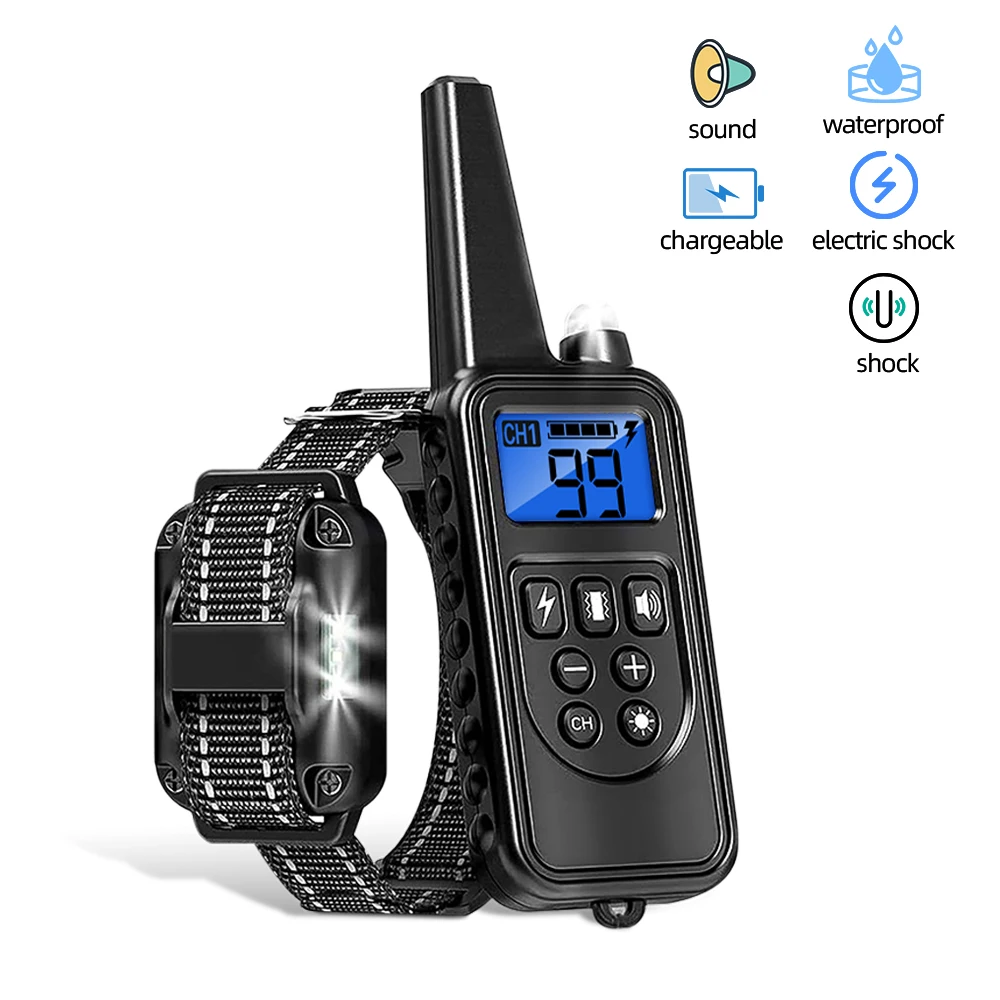 800m Dog Training Collar Remote Control Waterproof Electric Rechargeable Shock Vibration Buzzer Bark Suitable for All Size
800m Dog Training Collar Remote Control Waterproof Electric Rechargeable Shock Vibration Buzzer Bark Suitable for All Size