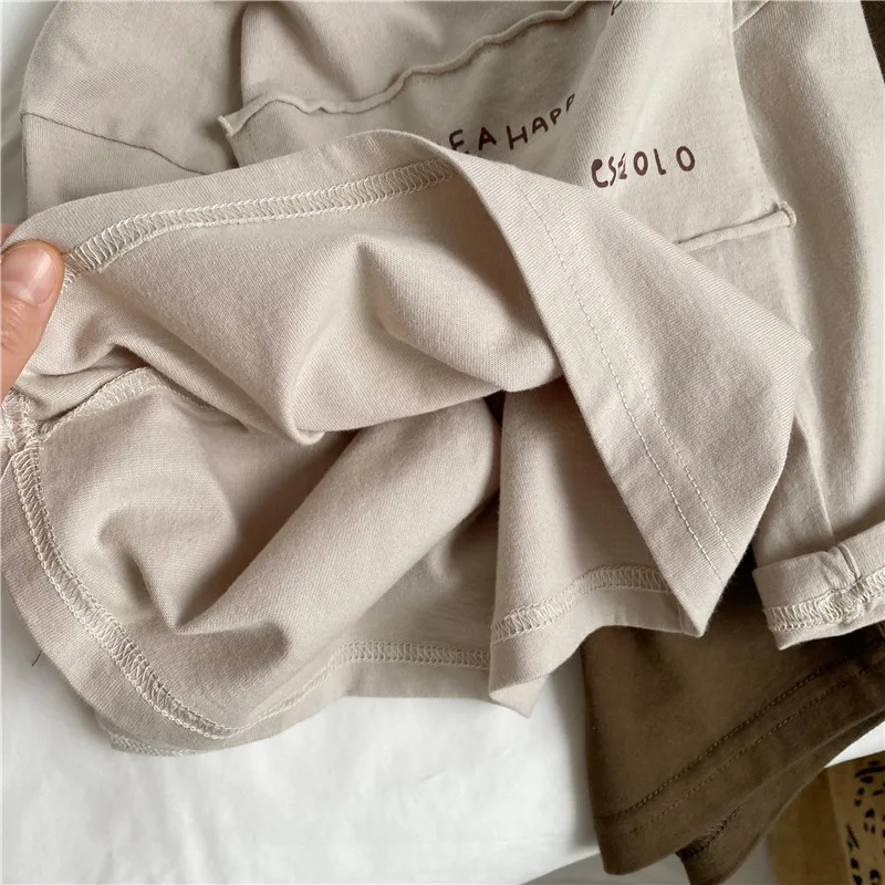 2025 Spring New Children Long Sleeve T Shirts Letter Patch Boys Vintage T Shirt Kids Bottoming Tops Baby Casual Tee Clothes 5 Sd4a4d66f93b0498c856362f8dab3eb6ac