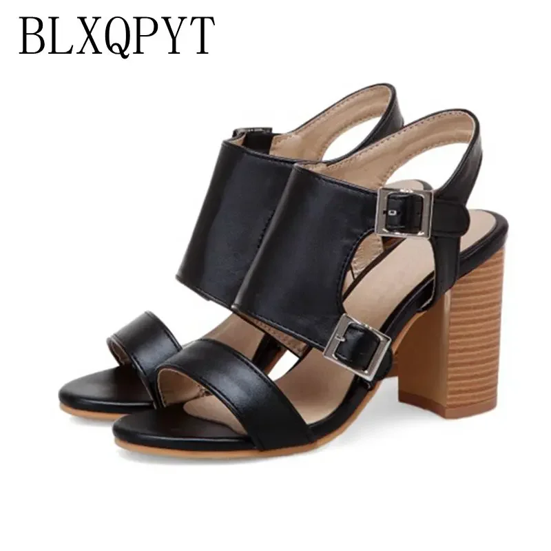 

BLXQPYT Real Sandalias Mujer Big Size 32-50 Shoes Women Sandals High Heels Sapato Feminino Summer Style Chaussure Femme T8613