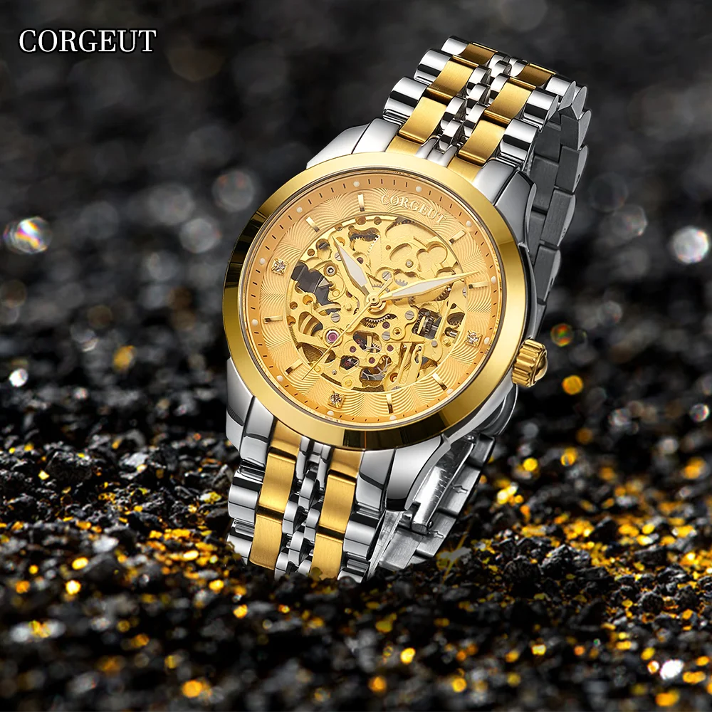 CORGEUT 40mm Senior Luxury Fashion Business Gold Men's Watch Sapphire Glass Automatic Mechanical Men's Watch Gift Preferred Date
CORGEUT 40mm Senior Luxury Fashion Business Gold Men's Watch Sapphire Glass Automatic Mechanical Men's Watch Gift Preferred Date