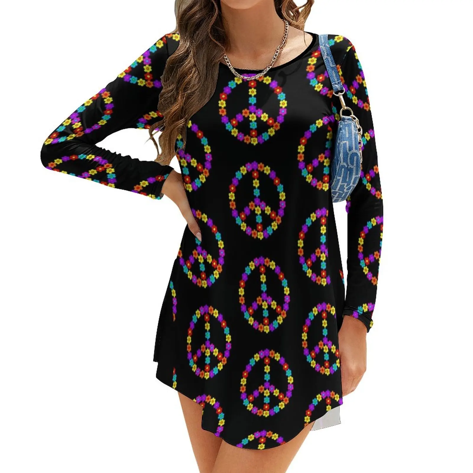 Pop Flower Peace Sign Long-Sleeve Dress Women's dresses Dress for pregnant women
Pop Flower Peace Sign Long-Sleeve Dress Women's dresses Dress for pregnant women
