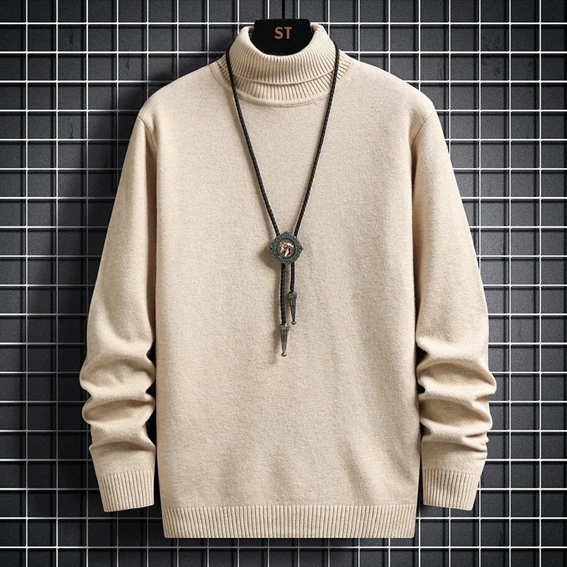 High Quality Sweater Men's Turtleneck Base Shirt Autumn Winter Korean Version Vintage Sweater Knitted Pullovers
High Quality Sweater Men's Turtleneck Base Shirt Autumn Winter Korean Version Vintage Sweater Knitted Pullovers