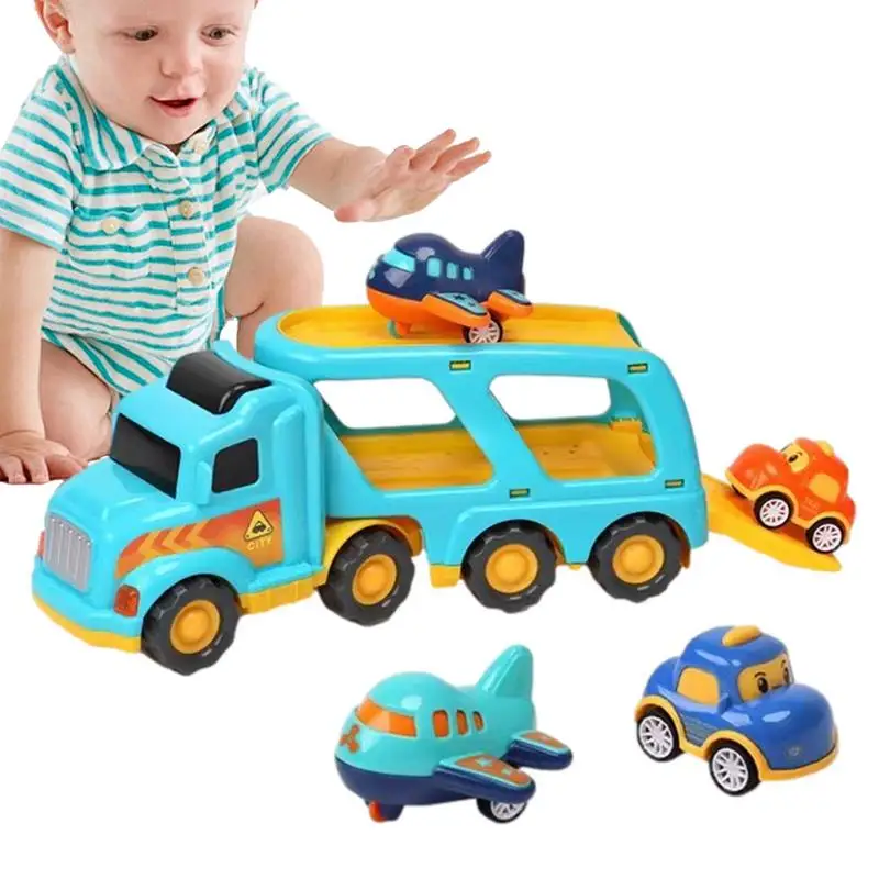 

Push And Go Construction Trucks 5 In 1 Push Cars For Kids Interactive Push And Go Toy Trucks Friction Powered Vehicle Playset