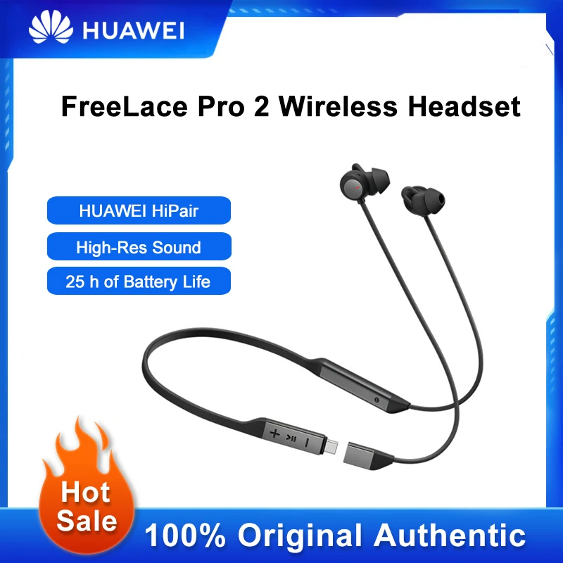 

HUAWEI FreeLace Pro 2 Wireless Headset High-Res Sound Bluetooth Headphones 25 h of Battery Life Sport Noise Cancel Earbuds