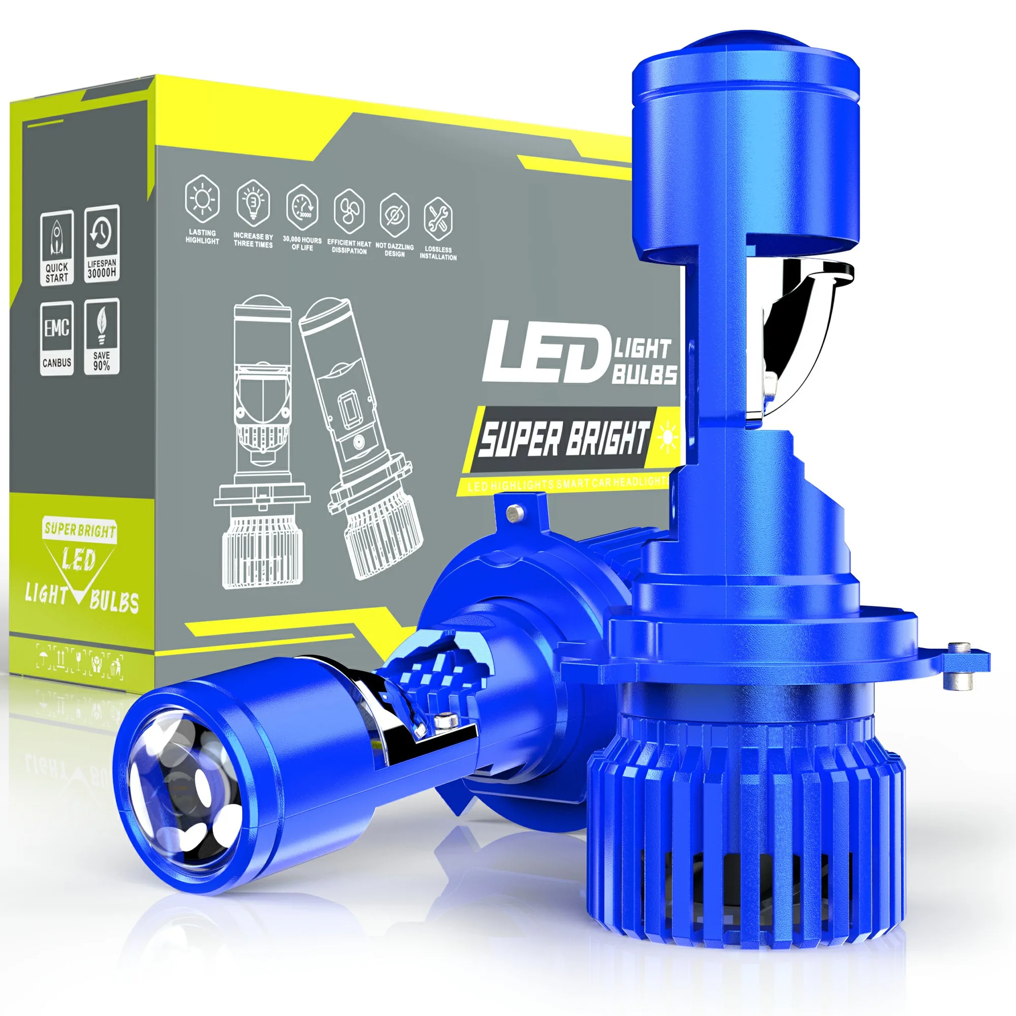 Super Bright Auto Lighting System LENS-H4 10000LM 130W 6000K Car Accessories LED Headlight Bulb
Super Bright Auto Lighting System LENS-H4 10000LM 130W 6000K Car Accessories LED Headlight Bulb