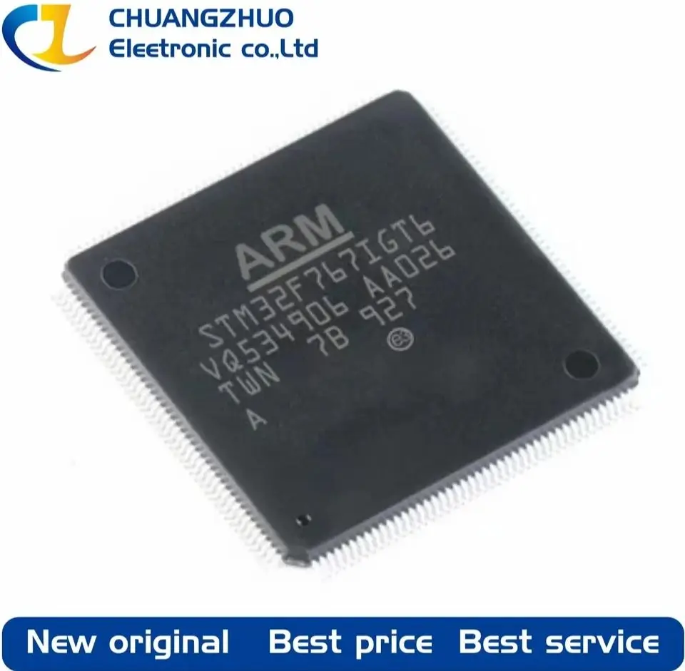 1Pcs New original STM32F767IGT6 1MB ARM-MSeries 512KB 216MHz FLASH 140 LQFP-176(24x24) Microcontroller Units
1Pcs New original STM32F767IGT6 1MB ARM-MSeries 512KB 216MHz FLASH 140 LQFP-176(24x24) Microcontroller Units