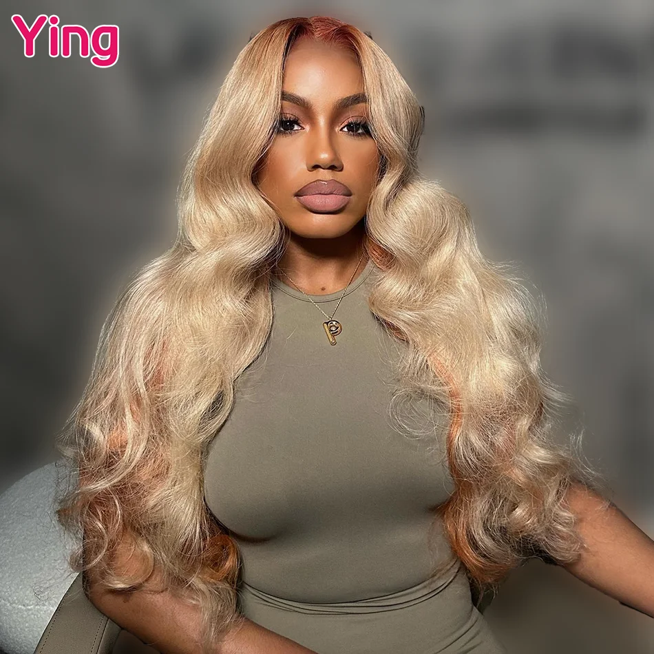 

Ying Body Wave Dark Root Blonde Mixed 13x4 Lace Front Human Hair Wigs 13x6 Lace Frontal Wig Pre Plucked Brazilian Remy 613 Wig