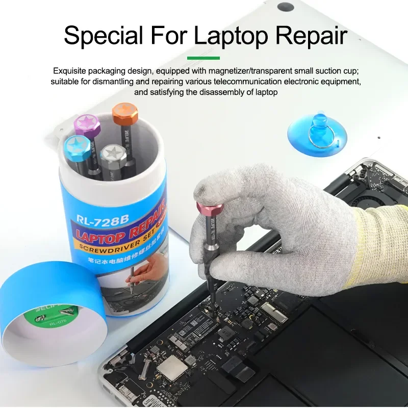 RELIFE RL-728B S2 Steel Cutter Head High Precision Strong Magnetic Dismantling Maintenance Laptop Repair Screwdriver Repair Tool
RELIFE RL-728B S2 Steel Cutter Head High Precision Strong Magnetic Dismantling Maintenance Laptop Repair Screwdriver Repair Tool