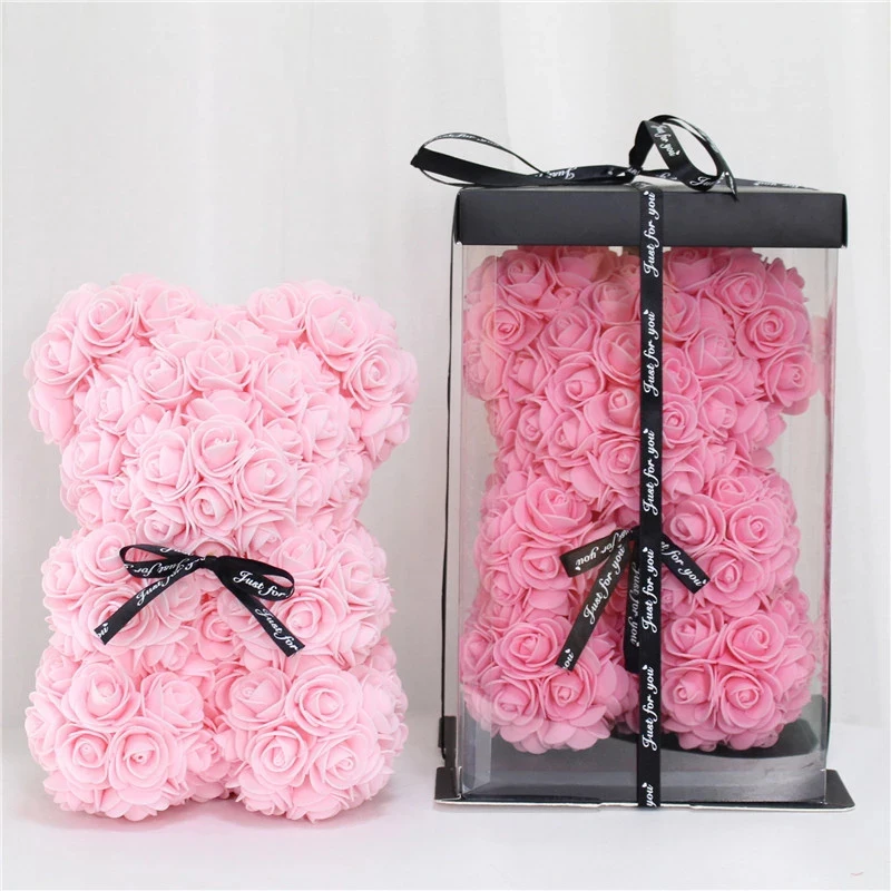 DIY 25 cm Teddy Rose Bear With Box Artificial PE Flower Bear Rose Valentine's Day For Girlfriend Women Wife Mother's Day Gifts
DIY 25 cm Teddy Rose Bear With Box Artificial PE Flower Bear Rose Valentine's Day For Girlfriend Women Wife Mother's Day Gifts