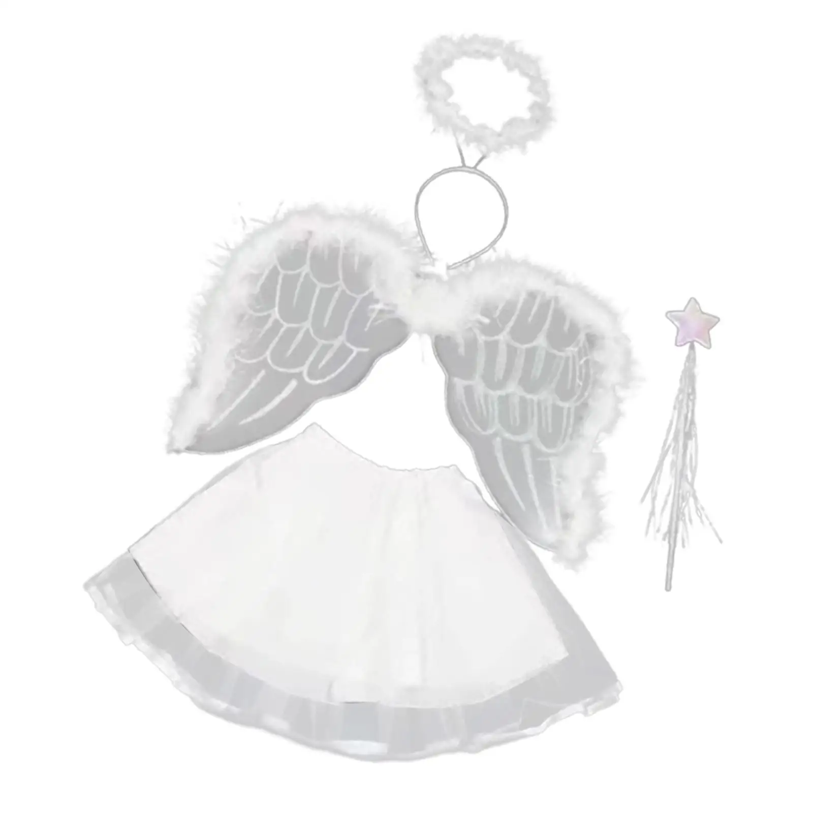 

Angel Costume for Girls Dress up Accessories Princess Tutu Skirts for Masquerade Role Playing Carnival Stage Performance