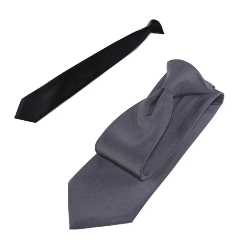 

Adult Business Ties Clip Closure Neck Tie for Uniform Necktie Suits Simple Lazy Person Student Boys Elegant Tie M6CD