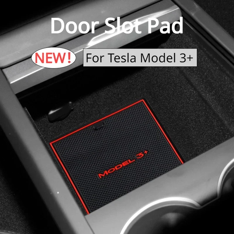 

Door Slot Pad for Tesla Model 3+ Water Cup Groove Dust Proof Protective Pad Storage Mat New Model3 Car Interior Accessories 2024