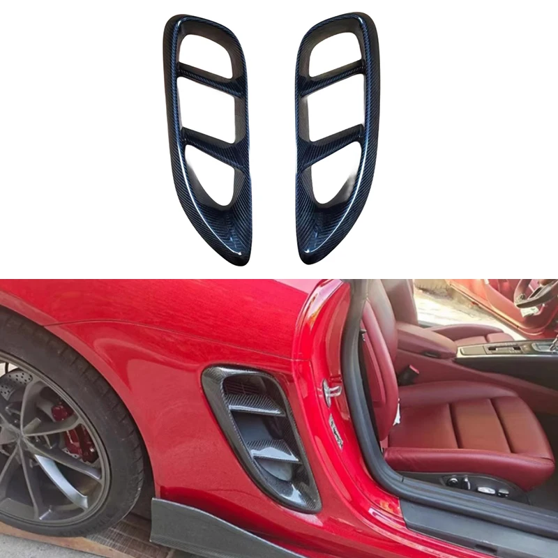 

Боковые вентиляционные отверстия для автомобиля, подходят для Porsche 718, модифицированные выхлопные газовые отверстия из сухого углеродного волокна, высококачественные запчасти для модификации внешней части автомобиля