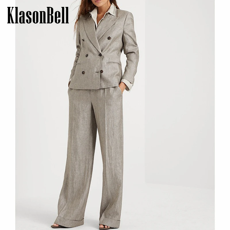 4.24 KlasonBell Bead Chain Double Breasted Blazer Or V-Neck Short Vest Or Straight Roll-up Leg Pants Elegant Casual Set Women
4.24 KlasonBell Bead Chain Double Breasted Blazer Or V-Neck Short Vest Or Straight Roll-up Leg Pants Elegant Casual Set Women