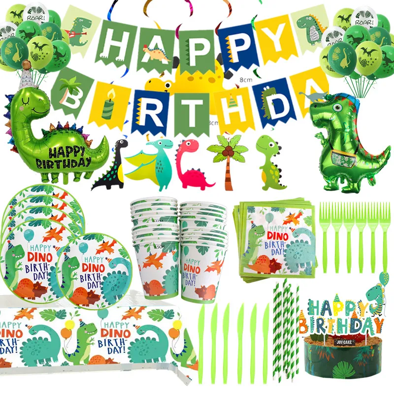 Dinosaur themed boys love birthday parties decorated disposable cutlery cups plates napkins balloons decorated baby shower suppl
Dinosaur themed boys love birthday parties decorated disposable cutlery cups plates napkins balloons decorated baby shower suppl
