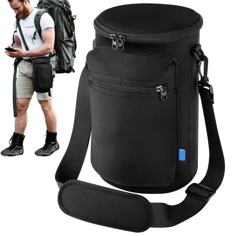 Water Bottle Carrier | Zippered Sports Bottle Storage Bag with Strap | Portable Insulated Kettle Holder Black Vacuum Bottle Pouc 
Water Bottle Carrier | Zippered Sports Bottle Storage Bag with Strap | Portable Insulated Kettle Holder Black Vacuum Bottle Pouc