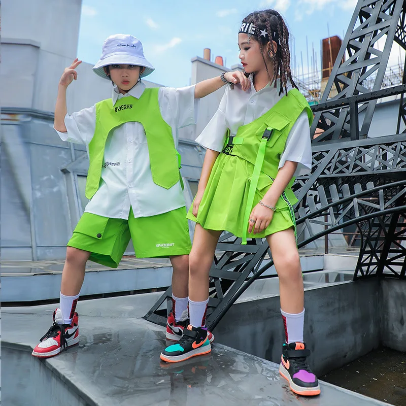 Children's Jazz Dance Costume Handsome Vest Street Dance Performance Costume Set Girl Hip Hop Show Stage Trend
Children's Jazz Dance Costume Handsome Vest Street Dance Performance Costume Set Girl Hip Hop Show Stage Trend