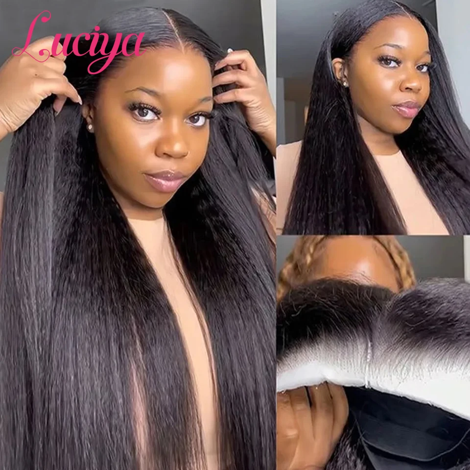 

Kinky Straight Wigs 13x4/13x6 HD Lace Front Human Hair Wigs Yaki Transparent Lace Frontal Wigs Pre Plucked 5x5 Lace Closure Wigs