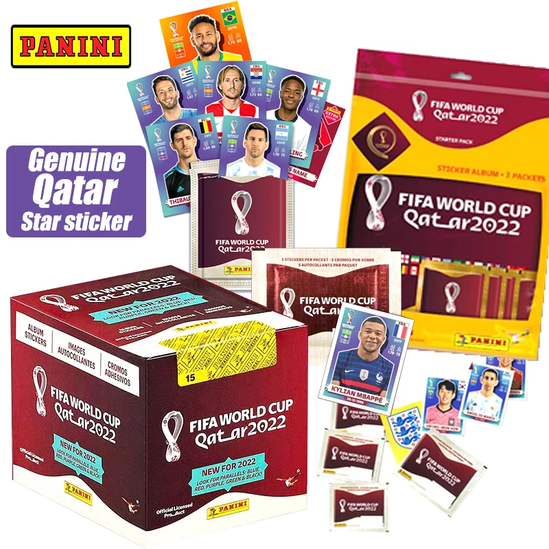 

Panini 2022 Fifa Qatar Messi Neymar Football Star Sticker Rare Collection Card Christmas Birthday Gift Game Toys Single Pack