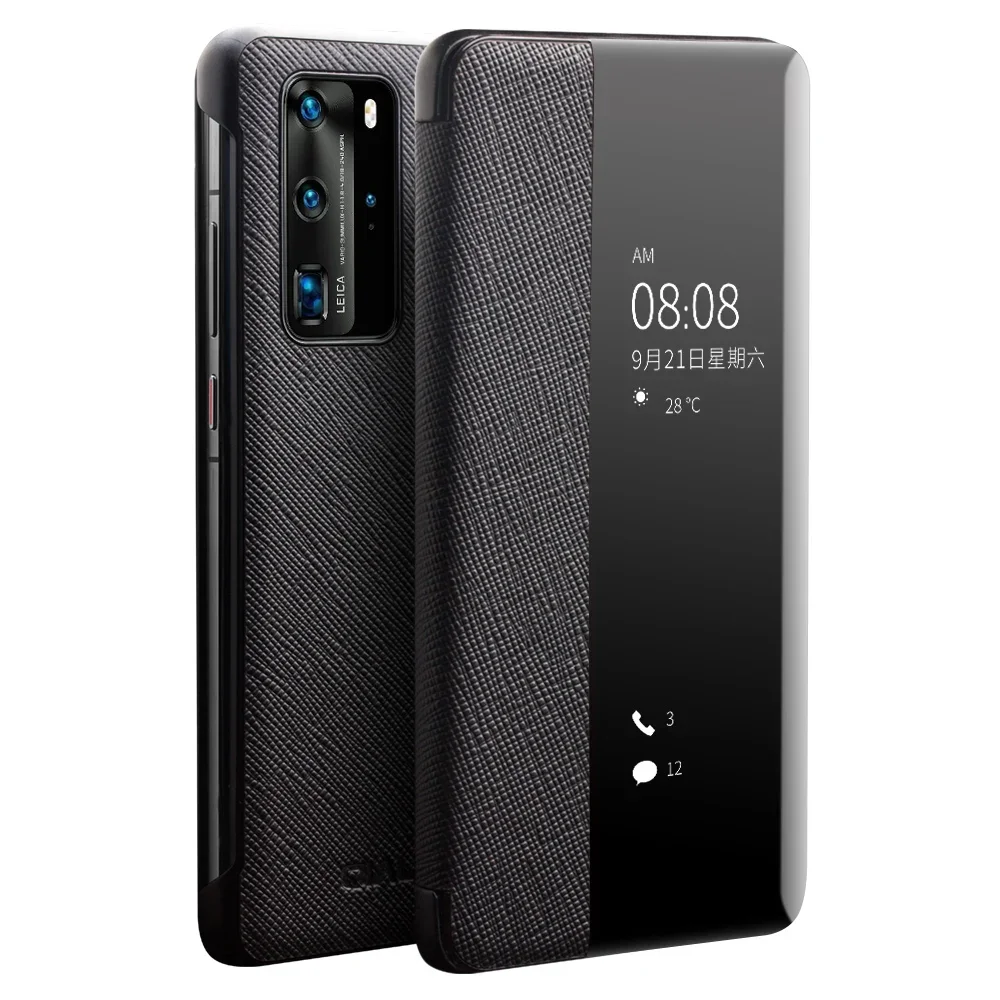 QIALINO Luxury Genuine Leather Phone Cover for Huawei Ascend P40 Pro Ultra Thin Flip Case with Smart View for Huawei P40
QIALINO Luxury Genuine Leather Phone Cover for Huawei Ascend P40 Pro Ultra Thin Flip Case with Smart View for Huawei P40