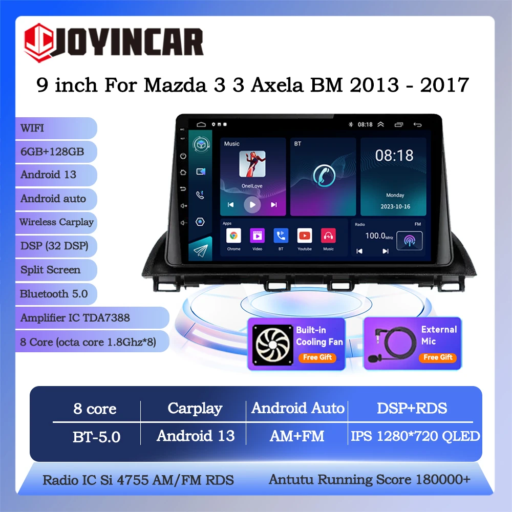 Автомобильный радиоприемник Joyincar 6 + 128G Android 13 для Mazda 3 Mazda3 3 Axela BM 2013 - 2017 2din CarPlay DSP GPS Navi Стерео Плеер
Автомобильный радиоприемник Joyincar 6 + 128G Android 13 для Mazda 3 Mazda3 3 Axela BM 2013 - 2017 2din CarPlay DSP GPS Navi Стерео Плеер