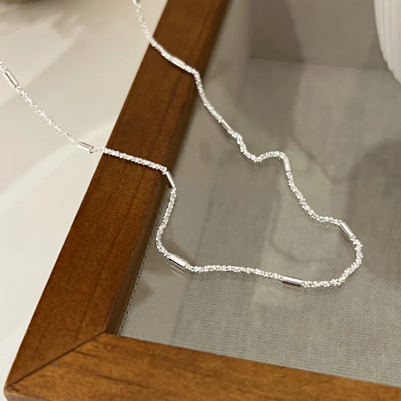 PANJBJ 925 Sterling Silver Geometry Necklace For Women Girl Shiny Splicing Versatile Trend Jewelry Gifts Dropshipping
PANJBJ 925 Sterling Silver Geometry Necklace For Women Girl Shiny Splicing Versatile Trend Jewelry Gifts Dropshipping