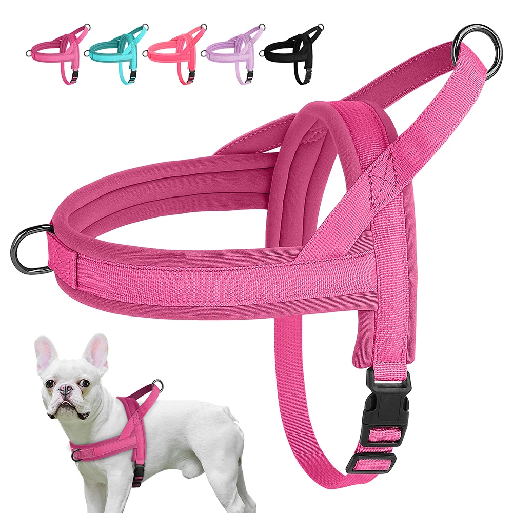 

Soft Padded Nylon Dog Harness No Pull Dog Harnesses Vest Adjustable Pet Puppy Pug Harness Durable Vest For Small Medium Dogs