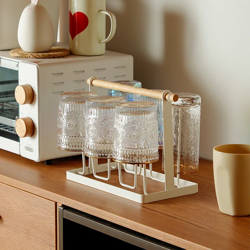 Water Bottle Cup Holder Household Coffee Cup Drain Rack Wooden Handrail Glass Holder Kitchen Living Room Cup Storage Shelf
Water Bottle Cup Holder Household Coffee Cup Drain Rack Wooden Handrail Glass Holder Kitchen Living Room Cup Storage Shelf