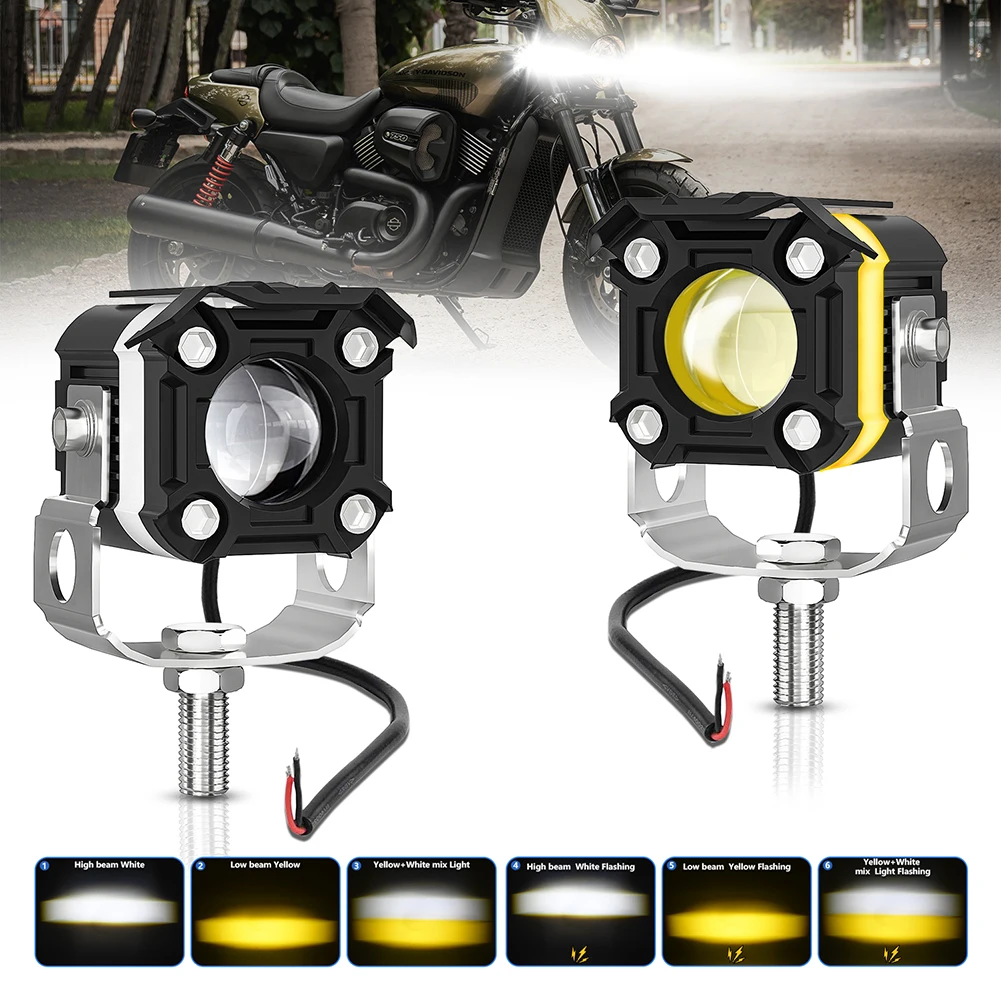 

S12 LED Driving Light DRL Spotlights 60W 6000LM 6000K/3000K Super Bright IP68 Waterproof 6 Lighting Modes Auxiliary Headlight