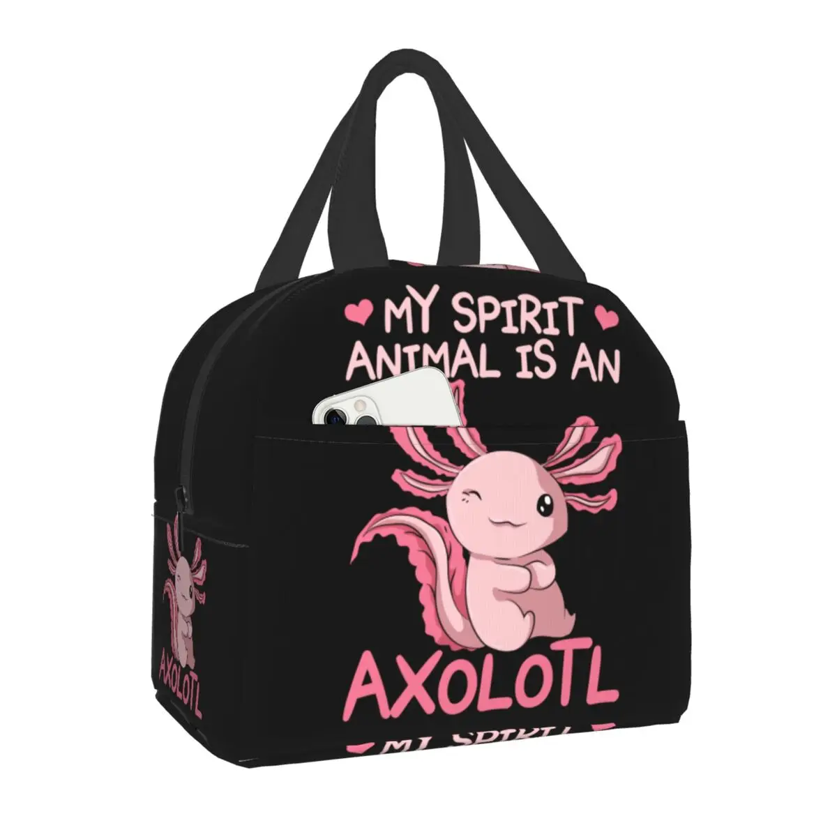 

My Spirit Animal-это теплоизолированная сумка для ланча Axolotl, Женская Портативная сумка для ланча, для школы и офиса, для улицы